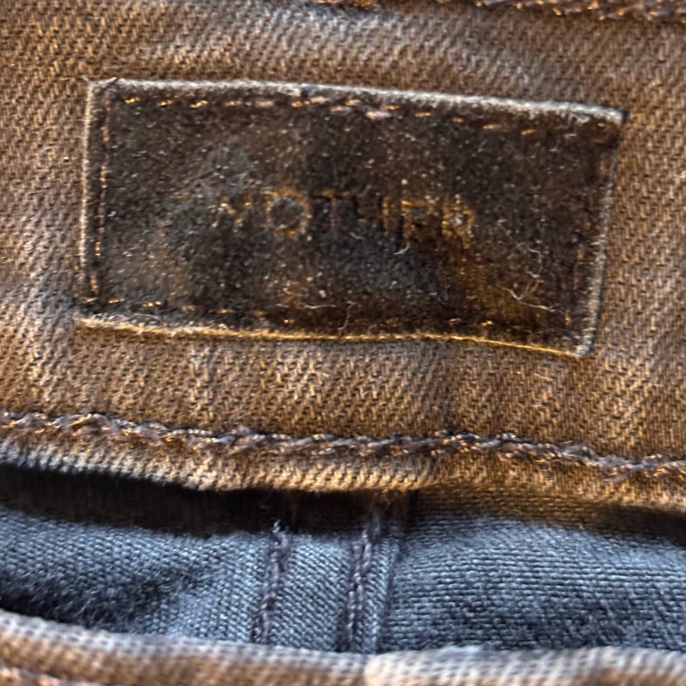 MOTHER Black Denim Jeans Insider Crop Step Fray in Not Guilty Size 30 - Picture 9 of 16